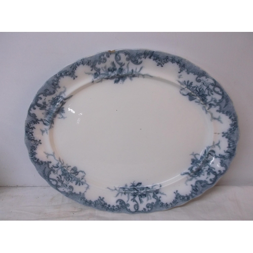 188 - Large blue & white platter 48cm X 38cm