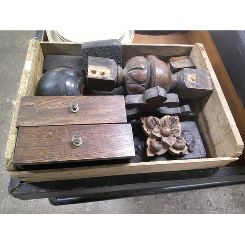 123 - Box of wooden items