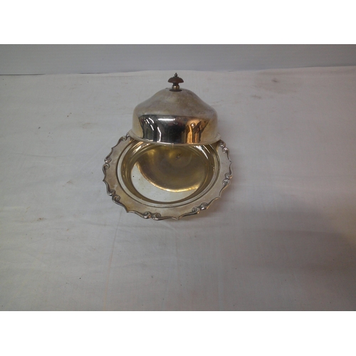 145 - Silver plated butter dish