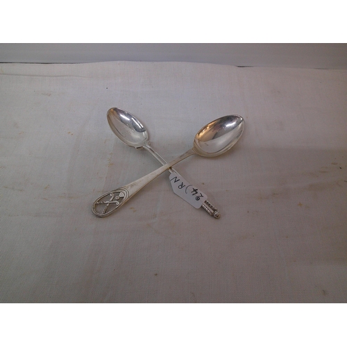 151 - Two silver teaspoons, Sheffield 1973 & 1966