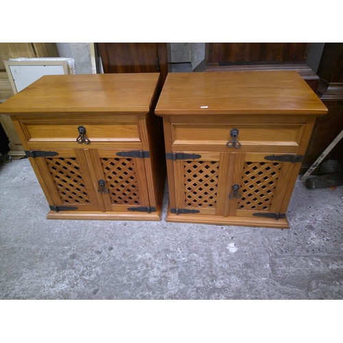 179 - Pair of pine bedside cabinets 58cm X 40cm X 61cm