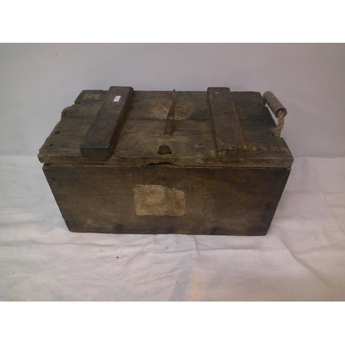 19 - Military ammunition wooden box 42cm X 21cm X 26cm