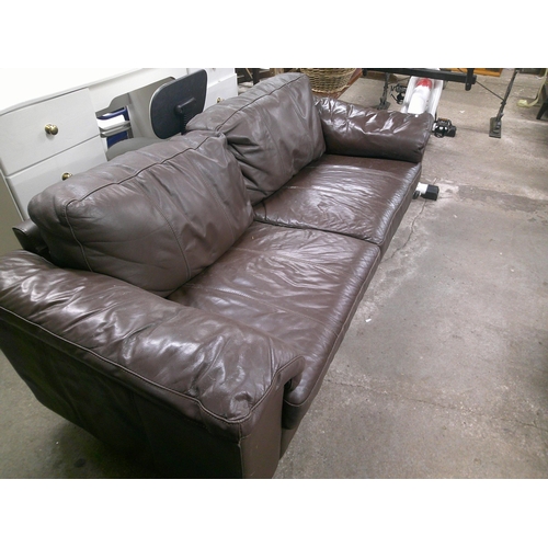 190 - Leather three seater settee