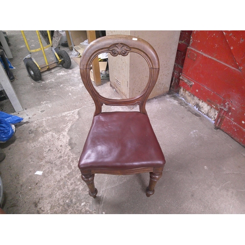 197 - Single Victorian balloon back chair