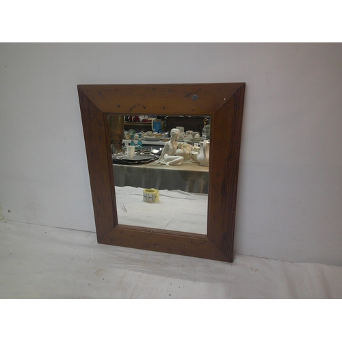 3 - Pine framed mirror 43cm X 37cm