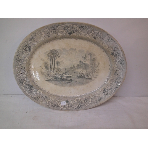 36 - A large Victorian platter 46cm X 37cm