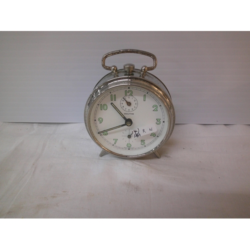 50 - Vintage German made 'Mauthe' alarm clock with luminous dial