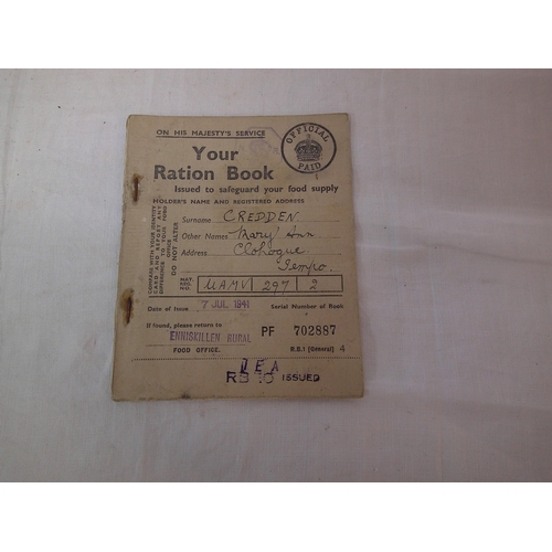 61 - 1941 ration book Enniskillen food office 1941