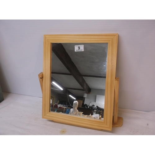 9 - Small pine framed mirror 42cm X 35cm