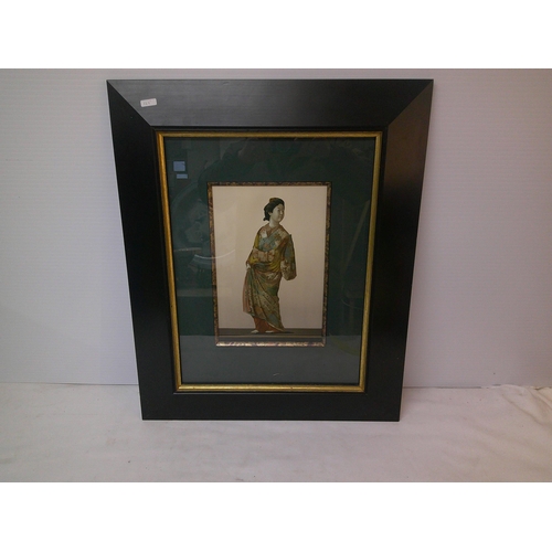 133 - Framed oriental lady 64.5cm X 53cm overall