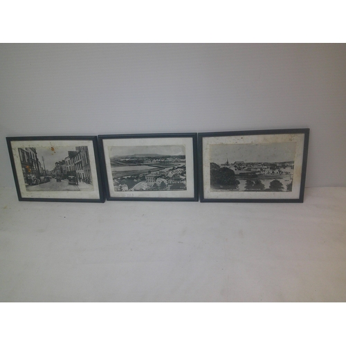 180 - Three framed black & white photographs of Enniskillen each 31.5cm X 24cm