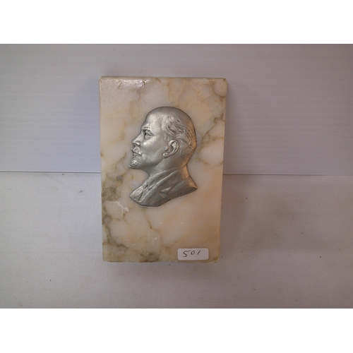 230 - Marble bust of Lenin 15cmH X 10cmW