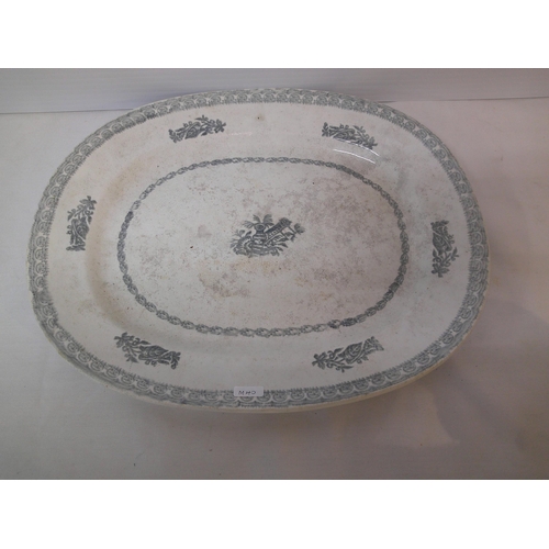 35 - Large Scottish spongeware platter 45cm X 36cm