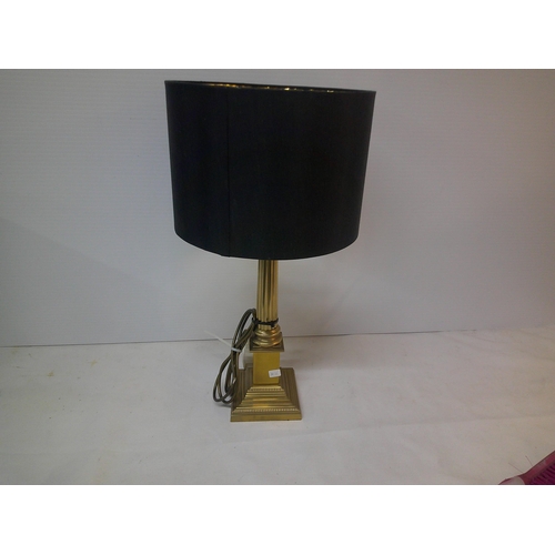 42 - A brass corinthian pillar table lamp 58cmH