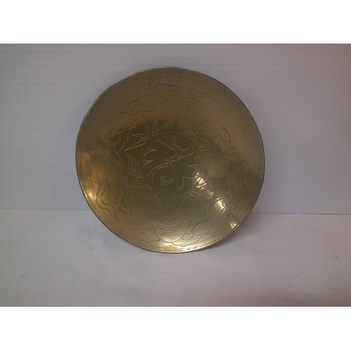 5 - Brass bowl 25.5cmD