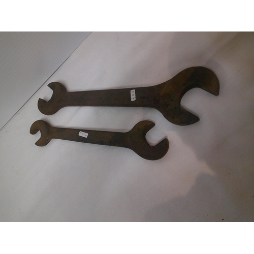 66 - Two Victorian railway spanners 44cm & 37cm