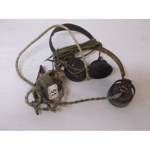 51 - Two sets of vintage radio headphones