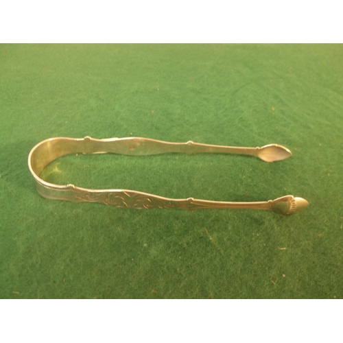 262 - Silver sugar tongs