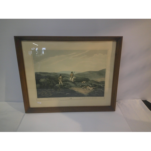 267 - Framed hunting picture 59cm X 47.5cm overall