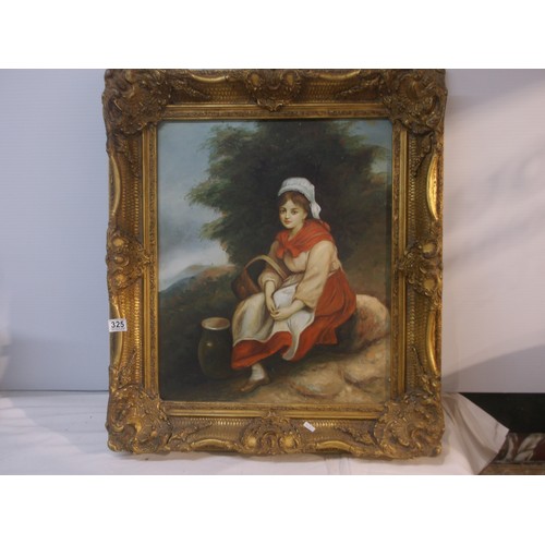 325 - Gilt framed picture of a lady - 78cm x 68cm overall