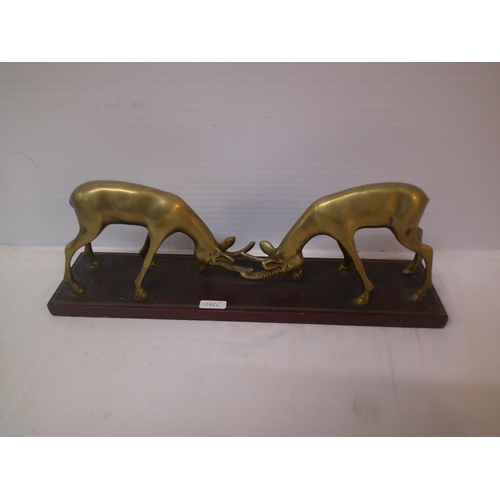 50 - Brass Stags set 38cm X 13cmH