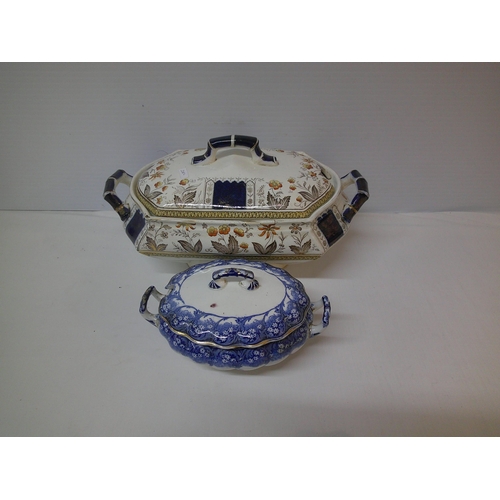 16 - Two vegetable tureens, largest damaged