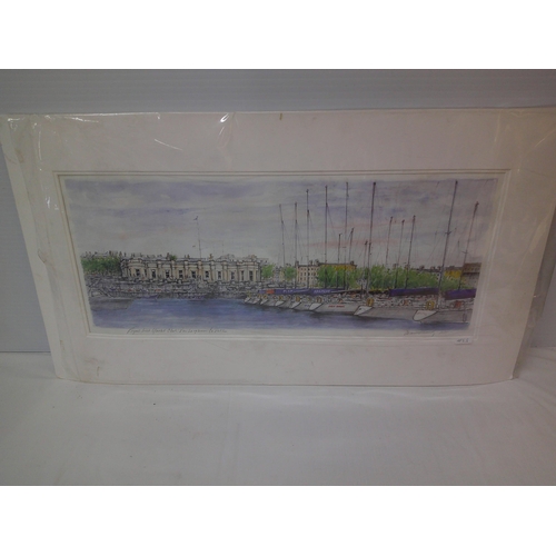 23 - Unframed picture of yachts 74cm X 41cm