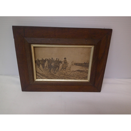 30 - Oak framed French picture 39cm X 31cm