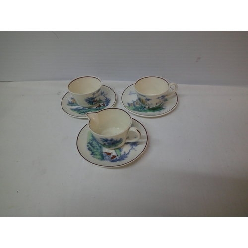 45 - Two oriental cups & saucers & saucer & small jug