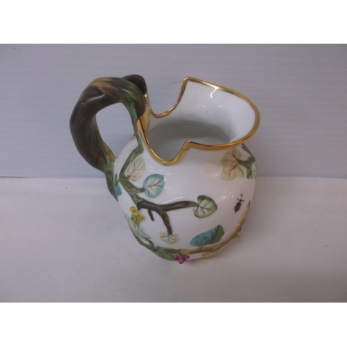 52 - Coloured porcelain jug 15cmH