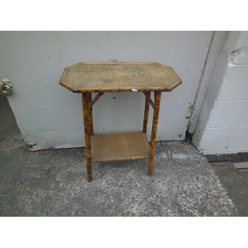 102 - Cane two tier side table 66cmH X 36cmW