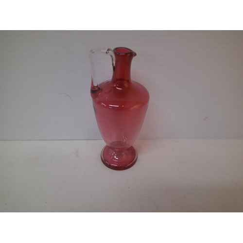 177 - Victorian ruby glass jug - 22cmH