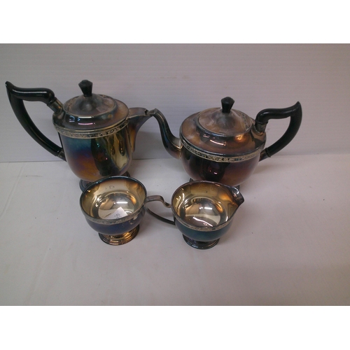 184 - Four piece silver plated tea set