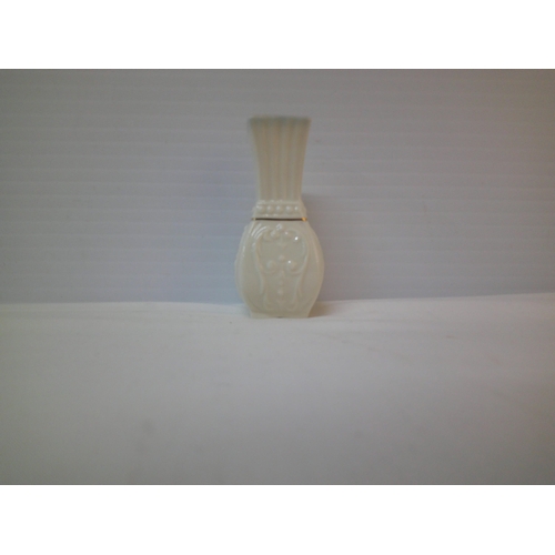 266 - A small Belleek vase - blue mark - 10cmH