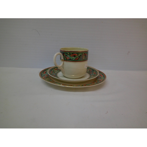 274 - A Belleek 3rd period Irish pattern trio