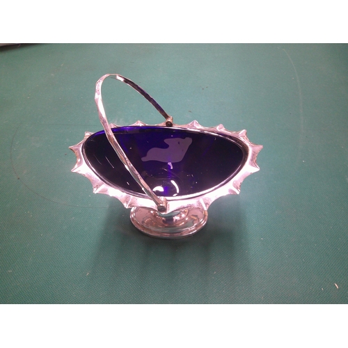 331 - Silver plated sugar bowl with blue liner