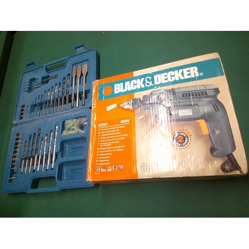 341 - Black & Decker drill with box drill bits - pwo