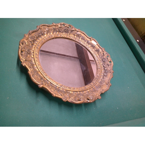 344 - A vintage chalk framed circular mirror