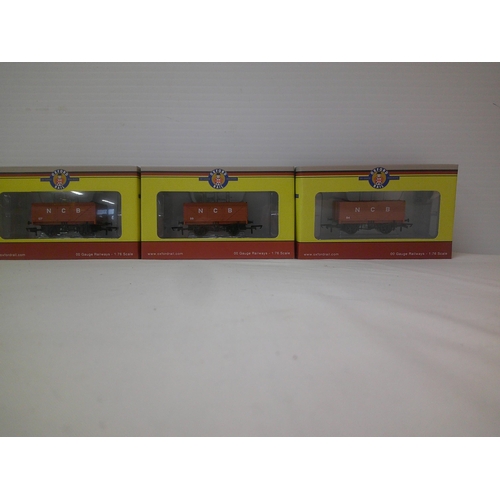 79 - Oxford Rail boxed set of three NCB 7 plank open wagons 1:76