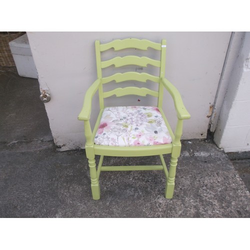 360 - Green painted armchair