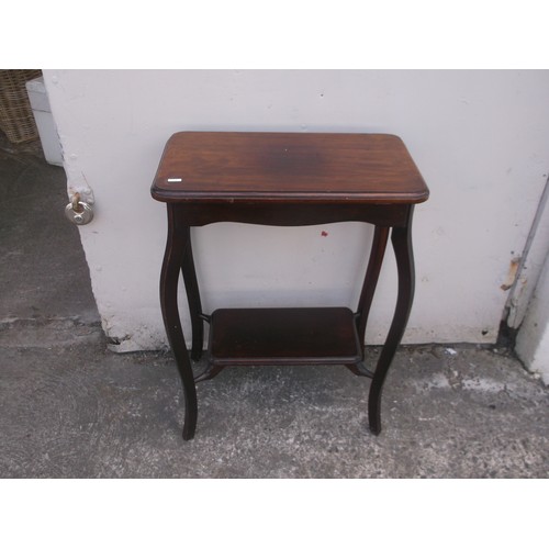 361 - Mahogany two tier side table 74cmH X 53cm X 30cm