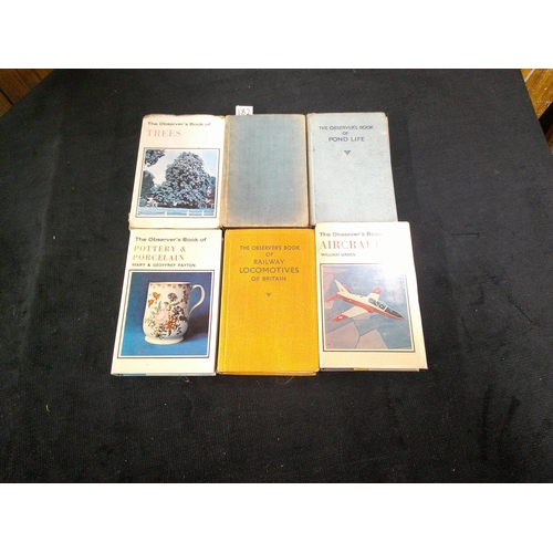 182 - Six books - 1950's to 1970's Observers Pocket Books (various topics)