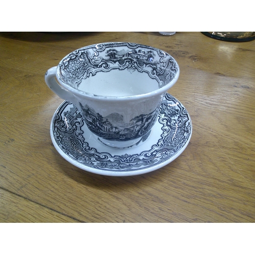 215 - A large cup & saucer - 9cmH