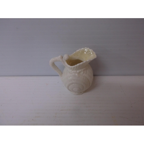 399 - A small 1st period Belleek jug 8cmH