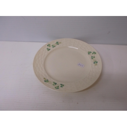 407 - A 6th period Belleek shamrock pattern plate 21.5cmD