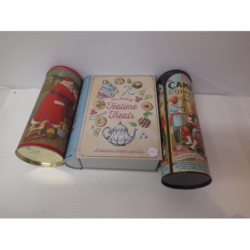 147 - Three advertising tins - 28cm tallest