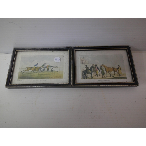 155 - Two miniature horse racing pictures - 17cm x 12cm