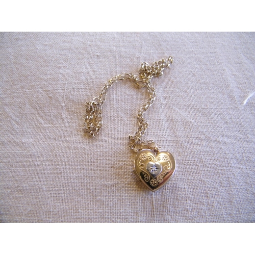 223 - A 9ct gold chain with gold coloured locket