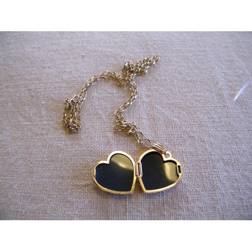 223 - A 9ct gold chain with gold coloured locket