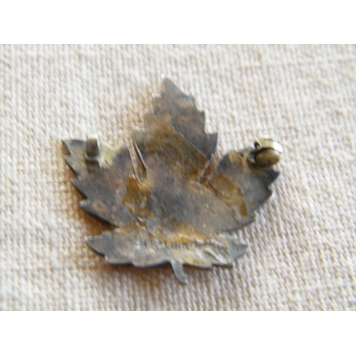 234 - A silver enamelled Canada maple leaf brooch – missing pin